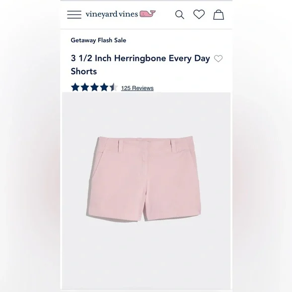 Vineyard Vines 3 1/2 Inch Herringbone Every Day Shorts - Picture 9 of 9